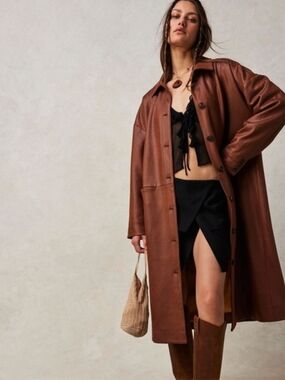 NWOT Free People Faux Suede Duster Jacket